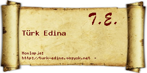 Türk Edina névjegykártya
